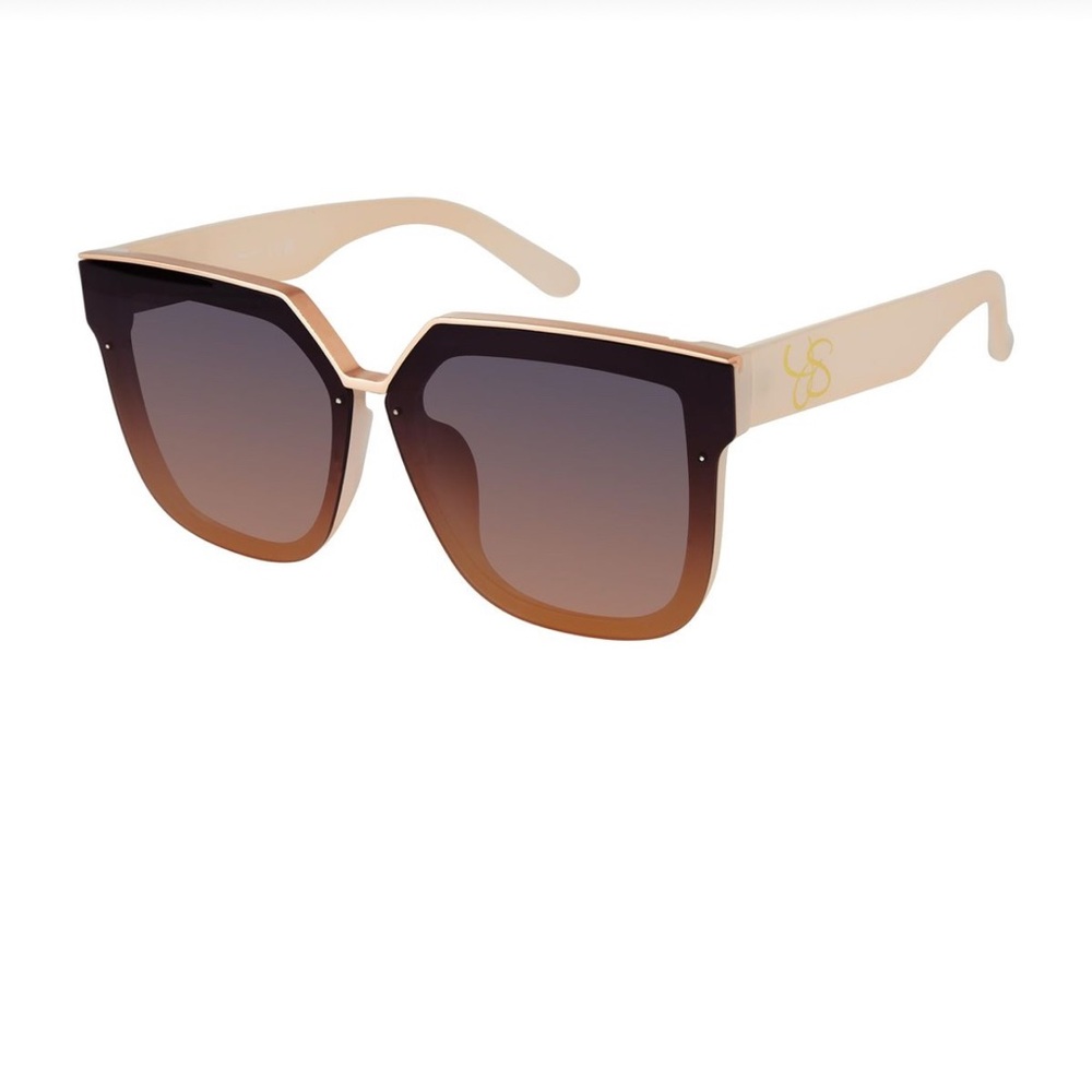 Jessica Simpson Women’s J6214  Oversized Cat Eye Square Sunglasses-Opaque Nude